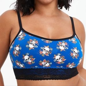 Lightly Lined Skull Seamless Lace Band Bralette